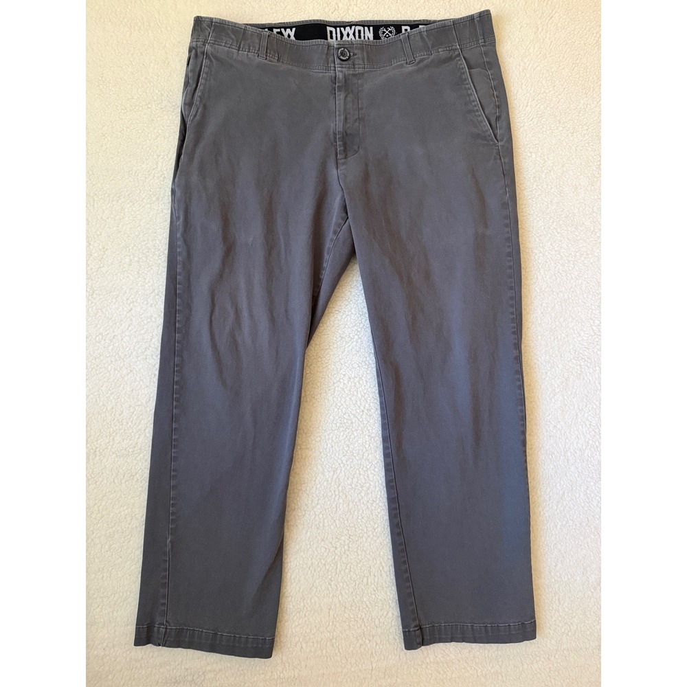 Dixxon D-FLEXX Pants Mens 40x30 Gray Regular Fit Stretch Canvas Chino Casual